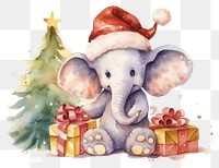 PNG Elephant christmas mammal animal representation. AI generated Image by rawpixel.