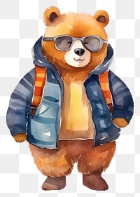 PNG Male bear fashion mammal animal white background. AI generated Image by rawpixel.