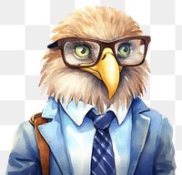 PNG Eagle businessperson glasses cartoon animal. 