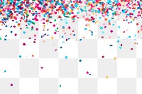 Colorful confetti effect png, transparent background