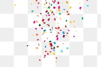 Colorful confetti effect png, transparent background