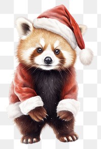 PNG Christmas day red panda costum mammal animal cute. 