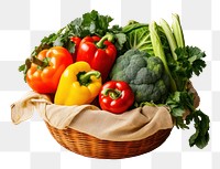 PNG Woman holding vegetables basket plant food cauliflower. 