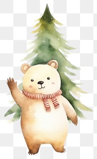 PNG Christmas animal cartoon mammal bear. 