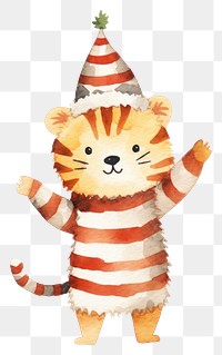 PNG Christmas tiger cartoon cute toy. 