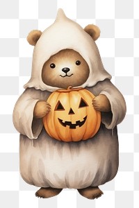 PNG Bear hugging halloween pumpkin cartoon mammal animal. AI generated Image by rawpixel.