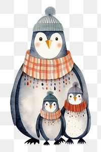 PNG A family penguin wearing sweater animal snowman winter. 