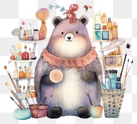 PNG Animals character holding Makeup tool brush representation creativity. 