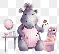 PNG Hippo character cartoon toy white background. AI generated Image by rawpixel.