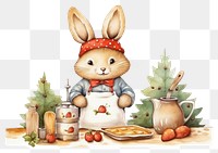 PNG Rabbit baking cartoon mammal cute. AI generated Image by rawpixel.