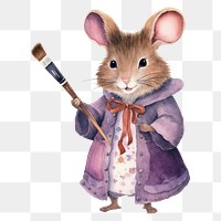 PNG Rat character holding Makeup tool animal rodent mammal. 