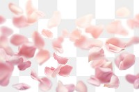 PNG pink flower petals effect, transparent background. AI generated image by rawpixel.