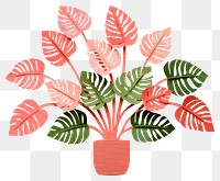 PNG Houseplant paper leaf art. 