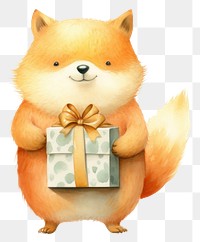 PNG Fox holding a gift boxs mammal animal rodent. 