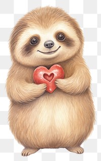 PNG Hamster eating heart chocolate animal mammal sloth. 