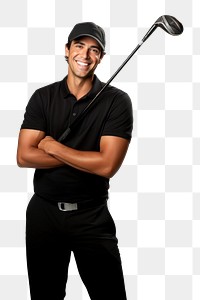 PNG Man holding a golf club smiling sports adult. 