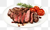 PNG Grilled Sliced Beef Steak steak beef tomato. AI generated Image by rawpixel.