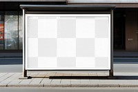 Bus stop sign png mockup, transparent design