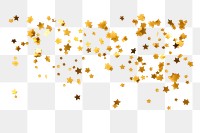 PNG Gold star confetti effect, transparent background. .