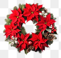 PNG Festive Christmas Pine Wreath With Poinsettias wreath christmas plant. 