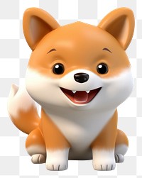 PNG 3d cartoon shiba mammal animal toy. AI generated Image by rawpixel.