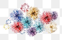 PNG 3d fireworks cartoon realistic flower celebration recreation. 