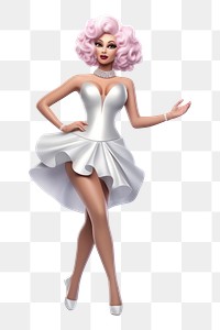 PNG Drag queen adult white doll. 