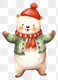 PNG Christmas animal dancing figurine snowman cartoon. 