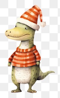 PNG Christmas cute alligator animal cartoon toy. 