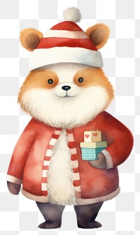 PNG Christmas cute red panda cartoon toy  