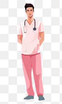 PNG  A nurse adult man stethoscope. AI generated Image by rawpixel.
