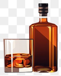 PNG  Bottle glass whiskey whisky. AI generated Image by rawpixel.