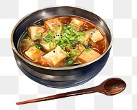 PNG Miso soup japanese watercolor food meal dish. 