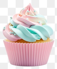 PNG Pastel upcake cupcake dessert cream. AI generated Image by rawpixel.
