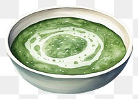 PNG Spinach soup watercolor vegetable food bowl. 