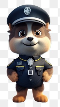 PNG Police city cartoon dog. 