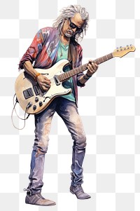 PNG Rocker musician glasses guitar. AI generated Image by rawpixel.