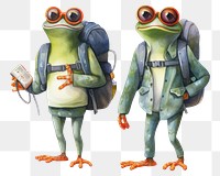 PNG Frogs carry cartoon bag white background. AI generated Image by rawpixel.