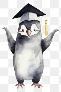 PNG Penguins animal graduation bird. AI generated Image by rawpixel.