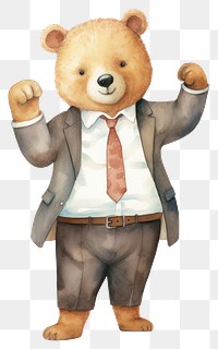 PNG Business standing bear toy. AI generated Image by rawpixel.