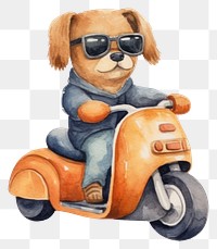 PNG Cute dogdriving motorcycle sunglasses vehicle. 