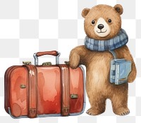 PNG Sloth luggage suitcase vacation. AI generated Image by rawpixel.
