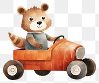 PNG Raccoon toy driving cartoon. 