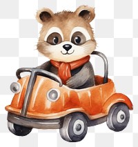 PNG Raccoon toy vehicle cartoon. AI generated Image by rawpixel.