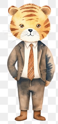 PNG Business standing tiger suit. AI generated Image by rawpixel.