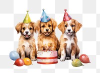 PNG Dog family celebrating puppy birthday dessert cartoon mammal. 