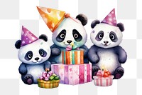 PNG Panda family celebrating birthday cartoon party fun. AI generated Image by rawpixel.
