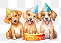 PNG Puppy family celebrating birthday dessert cartoon mammal. 