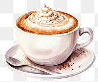 PNG Hot cappuccino coffee saucer latte. AI generated Image by rawpixel.