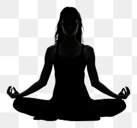 PNG Woman yoga silhouette adult black  